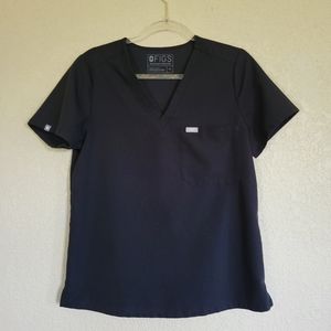 FIGS Caterina Scrub Top Black